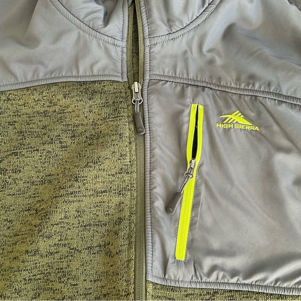 HIGH SIERRA Men Funston II Sweater‎ Fleece Jacket Moss Green Thermal Full Zip XL - Picture 5 of 15